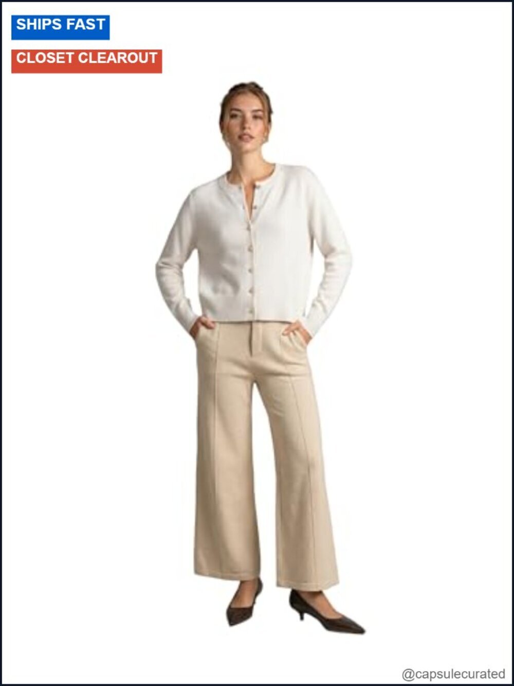 100% Cashmere Lightweight Button Cardigan, Long Sleeve